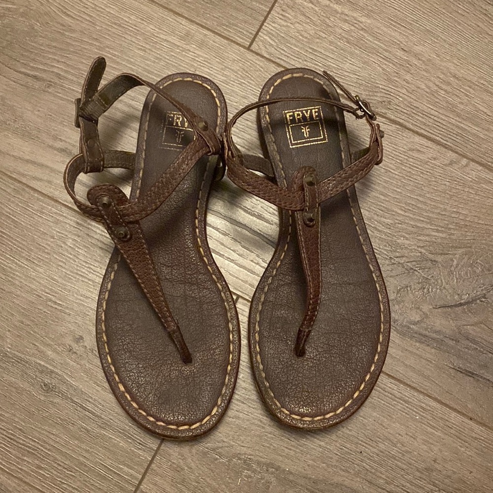 Frye brown leather sandals!